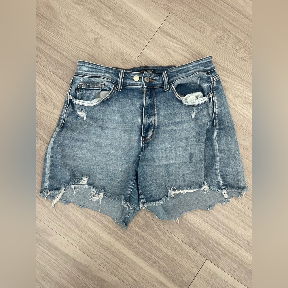 Judy Blue Light Blue Distressed Jean Shorts